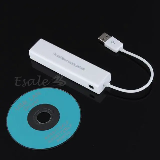 Alt view image 8 of 8 - USB 2.0 3 Ports Hub with Ethernet Network LAN Card Adapter 10/100Mbps