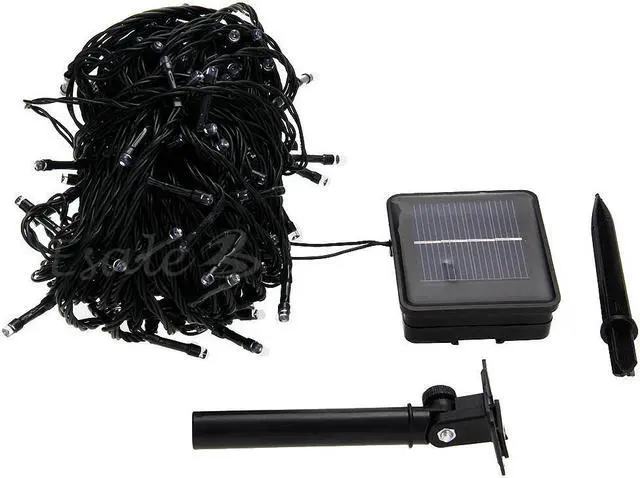 Main image of Solar Power 200 LED Light String Fairy Xmas Garden Party Green Waterproof 22M