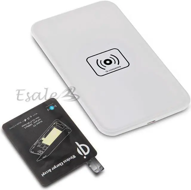 Alt view image 3 of 6 - Qi Wireless White Charger Charging Pad Black Receiver for Samsung Galaxy S4