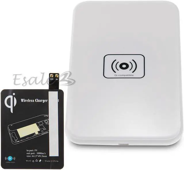 Alt view image 4 of 6 - Qi Wireless White Charger Charging Pad Black Receiver for Samsung Galaxy S4