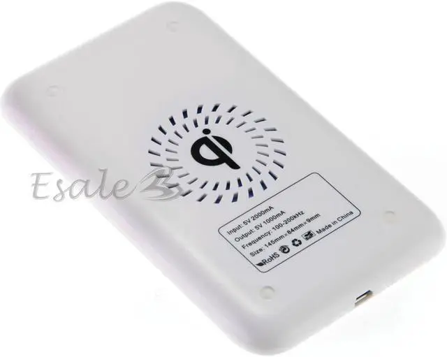 Alt view image 6 of 6 - Qi Wireless White Charger Charging Pad Black Receiver for Samsung Galaxy S4