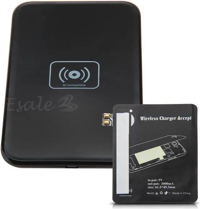 Alt view image 3 of 6 - Qi Wireless Charger Charging Pad+Receiver for Samsung Galaxy NOTE2 N7100
