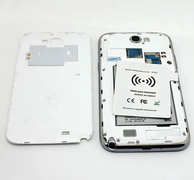 Alt view image 6 of 7 - Qi Wireless Charger Qi Transmitter White Qi Wireless Charging Pad/Mat/Plate (MC-02A) + Qi Wireless Receiver (MC-Note2) Charging for Samsung Galaxy Note 2 N7100