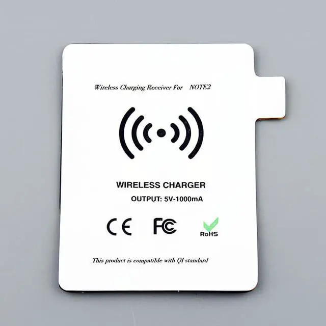 Alt view image 5 of 7 - Qi Wireless Charger Qi Transmitter White Qi Wireless Charging Pad/Mat/Plate (MC-02A) + Qi Wireless Receiver (MC-Note2) Charging for Samsung Galaxy Note 2 N7100