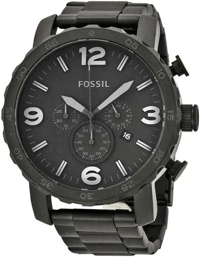 Alt view image 6 of 7 - Fossil Nate Chronograph Black Stainless Steel Mens Watch JR1401