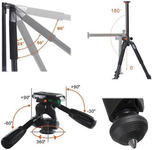 Alt view image 3 of 20 - Vanguard Alta Pro 263AP 70" Aluminum Alloy Tripod with Pan Head & Case