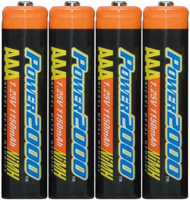 Main image of Power2000 XP4AAA-11 1150mAh NiMH AAA Rechargeable Batteries (4 Pack)