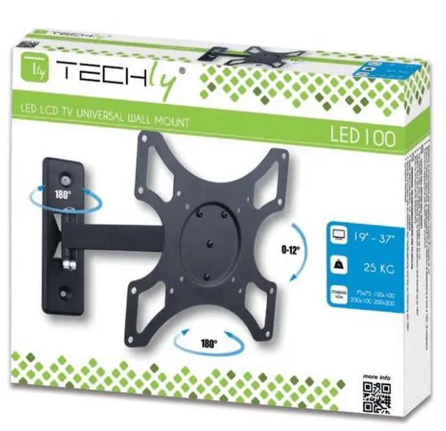 Alt view image 4 of 13 - 1-Arm Tilt/Swivel TV Wall Mount- 19-37in