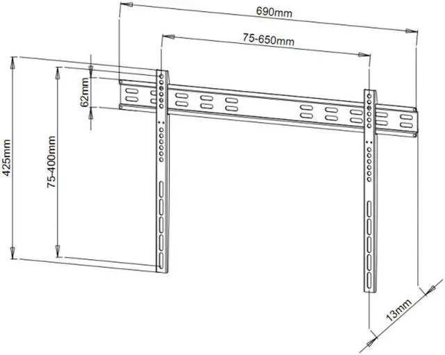 Alt view image 4 of 4 - Ultra Slim Fixed TV Wall Mount- 40-65in