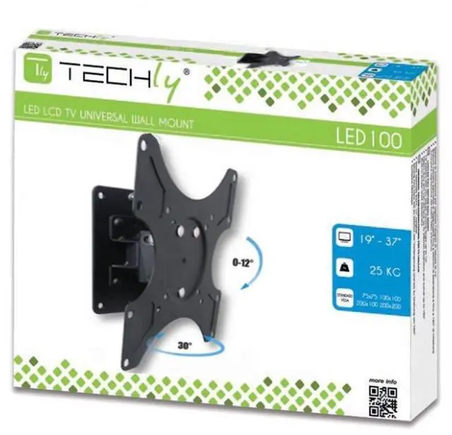 Alt view image 4 of 5 - Tilt & Swivel TV Wall Mount - 19-37 inch
