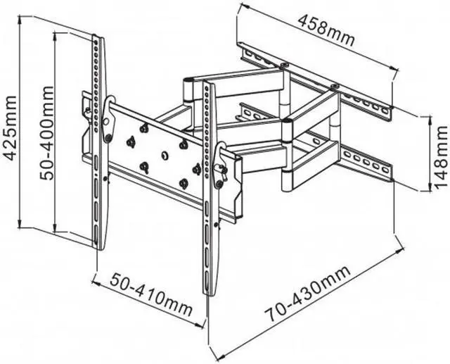 Alt view image 3 of 4 - 2-Arm Tilt/Swivel TV Wall Mount- 23-55in