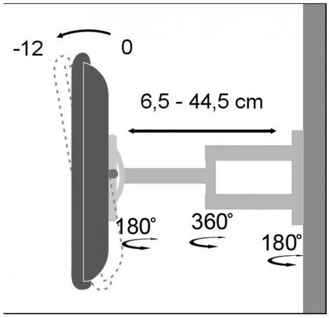 Alt view image 2 of 9 - 2-Arm Tilt/Swivel TV Wall Mount- 19-37in