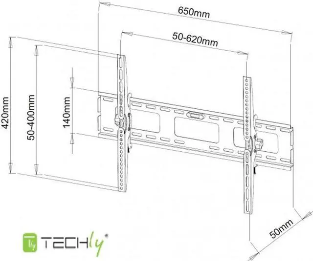 Alt view image 2 of 4 - Tilting Wall Mount for 61-65in TVs