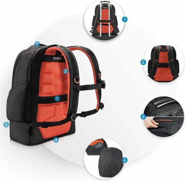 Alt view image 3 of 17 - Everki ContemPRO 117 Laptop Backpack up to 18.4 inch Black Bags and Sleeves