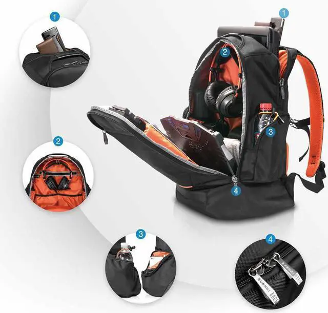 Alt view image 2 of 17 - Everki ContemPRO 117 Laptop Backpack up to 18.4 inch Black Bags and Sleeves