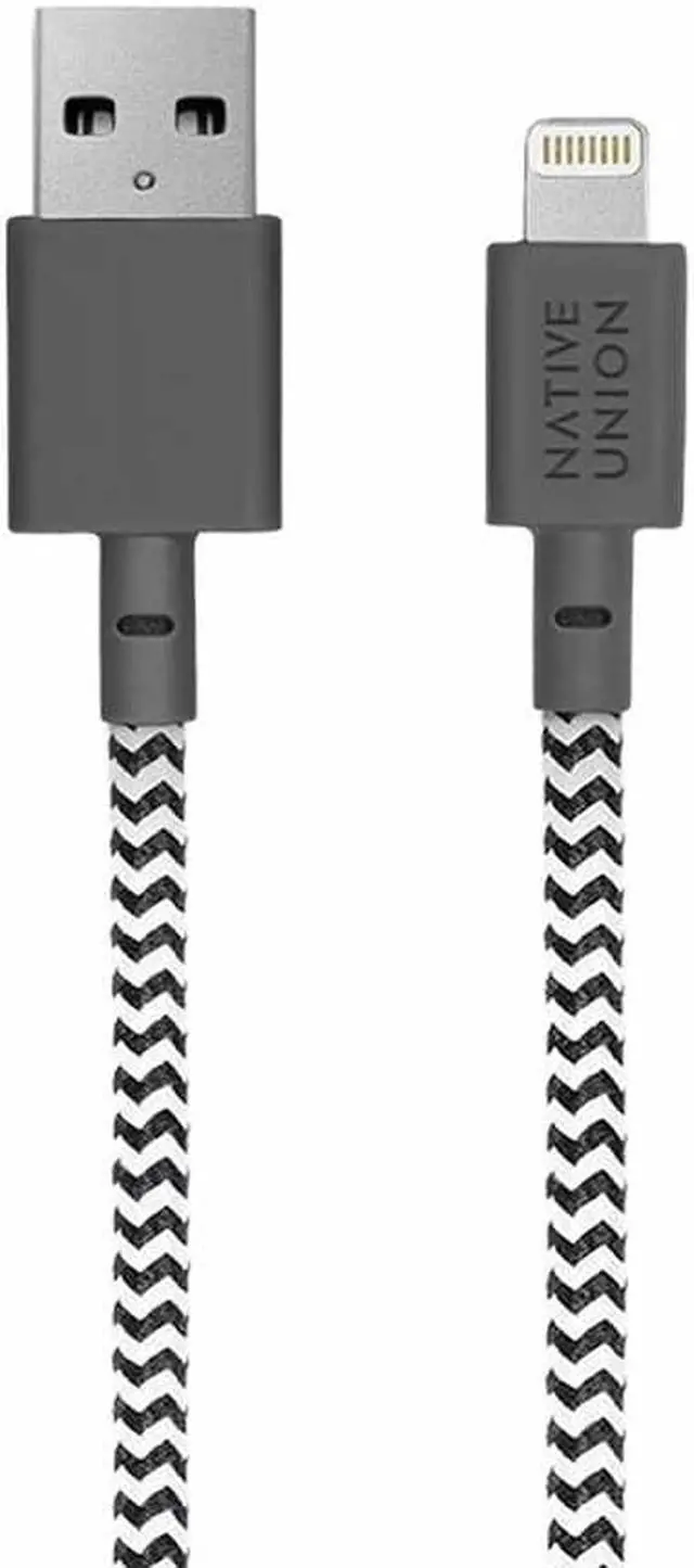 Alt view image 9 of 12 - Native Union Belt Cable XL - 10ft Ultra-Strong Reinforced Durable USB-C to Lightning [MFi Certified] Charging Cable with Leather Strap for iPhone/iPad (Zebra)