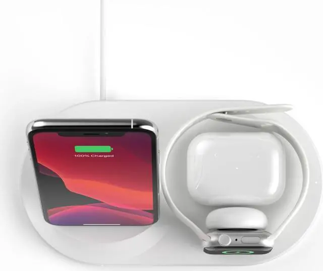 Alt view image 3 of 20 - BELKIN WIZ001ttWH White BOOST CHARGE 3-in-1 Wireless Charger for Apple Devices