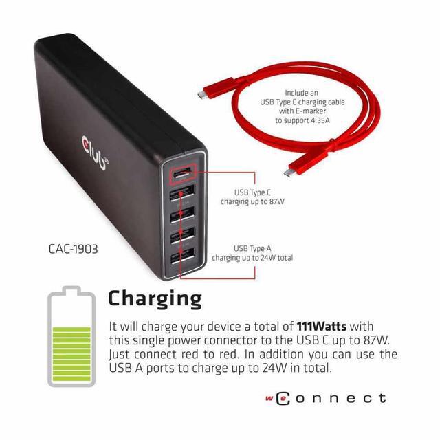 Alt view image 5 of 20 - USB 32 GEN1 C TRIPLE DISPLAY DYNAMIC 100W PD CHARGING DOCK THE 5 X USBA PORTS