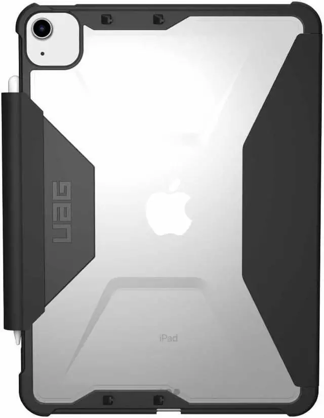 Alt view image 8 of 11 - UAG iPad Air 10.9-inch (5th Gen, 2022) Case Rugged Translucent Featherlight Multi-Angle Viewing Folio Stand with Pencil Holder Plyo Protective Cover, Black/Ice