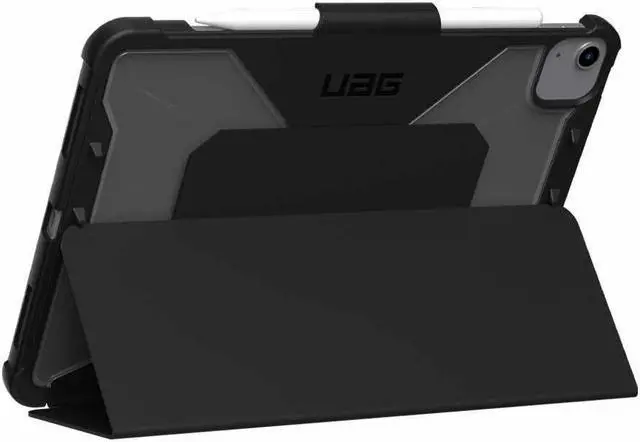 Alt view image 11 of 11 - UAG iPad Air 10.9-inch (5th Gen, 2022) Case Rugged Translucent Featherlight Multi-Angle Viewing Folio Stand with Pencil Holder Plyo Protective Cover, Black/Ice