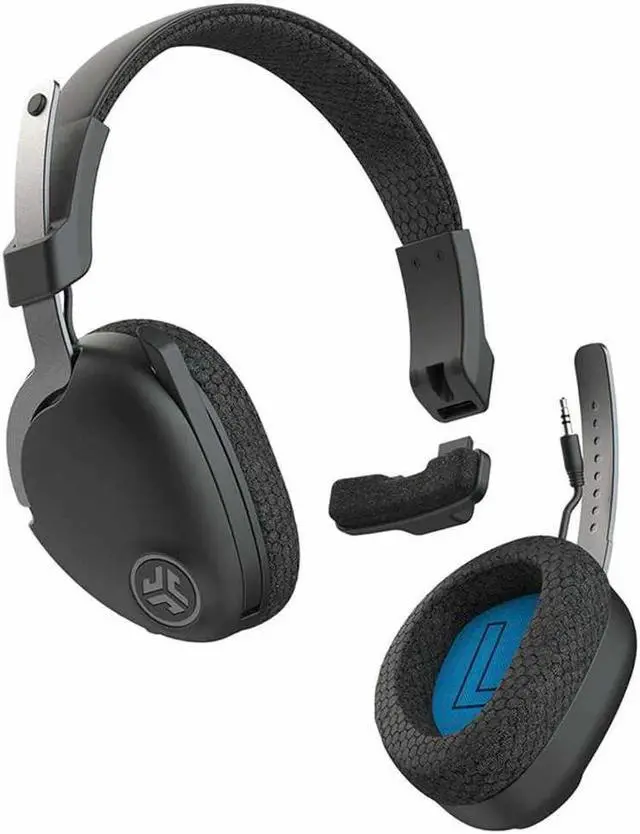 Alt view image 5 of 6 - JLab Jbuds Work Wireless Over-Ear Headset - Mono, Stereo - Mini-phone (3.5mm) - Wired/Wireless - Bluetooth - 30 ft - 32 Ohm - 20 Hz - 20 kHz - Over-the-ear - Binaural - Ear-cup - Condenser, Noise ...