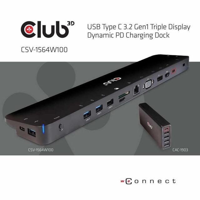 Alt view image 18 of 20 - USB 32 GEN1 C TRIPLE DISPLAY DYNAMIC 100W PD CHARGING DOCK THE 5 X USBA PORTS