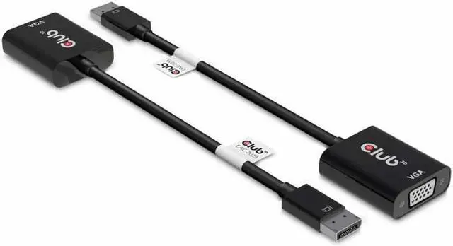 Alt view image 2 of 7 - Club 3D DisplayPort to VGA Black Active Adapter M/F CAC-2013