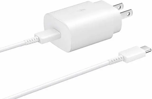 Alt view image 5 of 5 - Samsung Travel Adapter with USB-C to C Cable 25W White Wall Chargers
