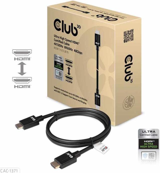Alt view image 12 of 20 - Club 3D Ultra High Speed HDMI™ Cable 10K 120Hz 48Gbps M/M 1 m./3.28 ft.