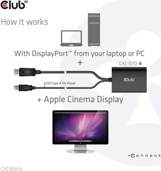 Alt view image 6 of 7 - Club3D DisplayPort to Dual Link DVI-D HDCP ON version Active Adapter M/F