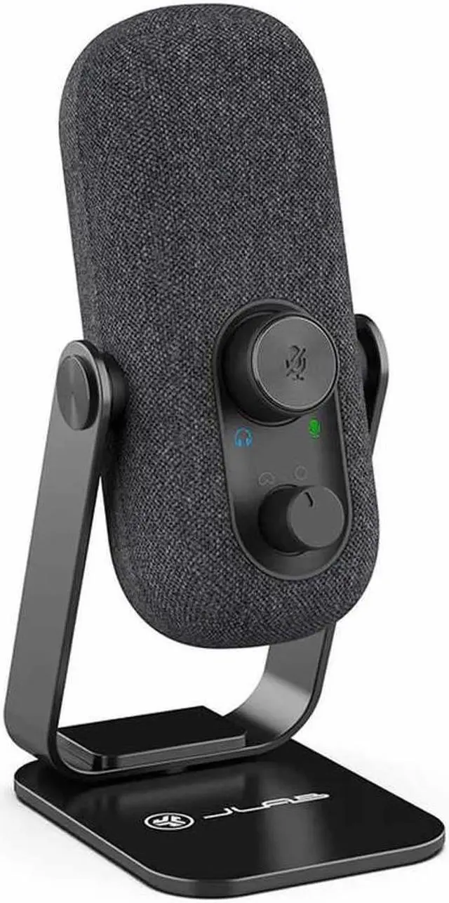 Alt view image 3 of 5 - JLab Go Talk USB Microphone | Black | USB-C Output | Cardioid or Omnidirectional | 96k Sample Rate | 20Hz - 20kHz Frequency Response | Volume Control and Quick Mute | 3.5mm AUX | Plug and Play