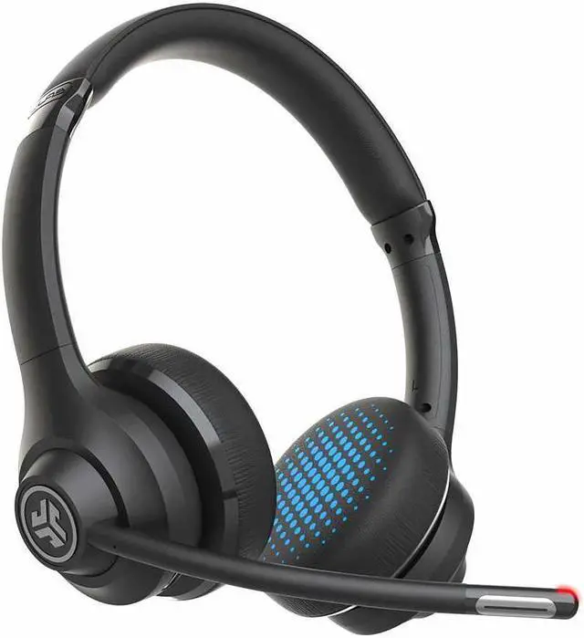 Alt view image 8 of 17 - JLab Go Work Wireless On-Ear Headphones with Boom Mic, Bluetooth or Wired Office Headset, Multipoint Connect, 45+ Hours Playtime, Mute LED Indicator, Clear Phone and Video Call Audio,