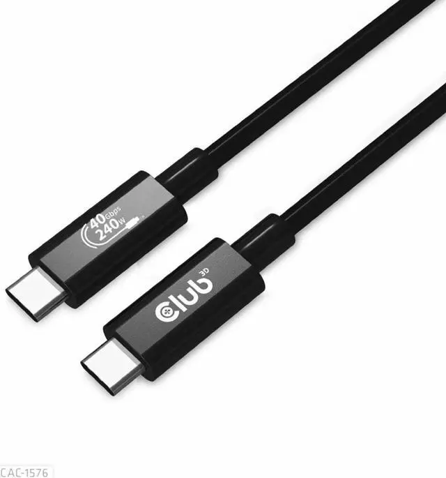 Alt view image 12 of 14 - club 3d usb4 type-c gen3x2 bi-directional cable 40gbps 8k60hz 240w powerdelivery m-m 1m - 3,28ft, cac-1576