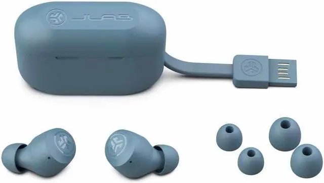 Alt view image 12 of 12 - JLab Go Air Pop True Wireless Bluetooth Earbuds + USB Charging Case, Slate Gray, 32 Hours Playtime, Dual Connect, IPX4 Sweat Resistance, Bluetooth 5.1 Connection, 3 EQ Sound Settings