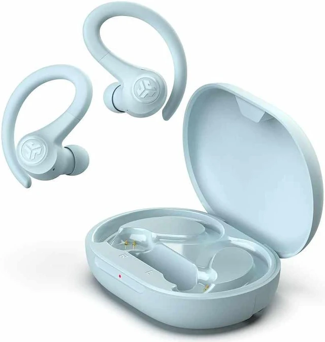 Alt view image 9 of 12 - JLab GO Air Sport True Wireless Earbuds | Wireless Workout Earbuds | Light Blue| C3 Clear Calling | Secure Earhook Sport Design | 32+ Hour Bluetooth Playtime | 3 EQ Sound