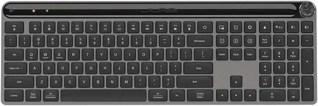Alt view image 9 of 11 - JLab Epic Wireless Keyboard, Black, 108 Keys, Connect Via Bluetooth or USB Wireless Dongle, Multi-Device Toggle, Soft Touch Keys, Smart Media Knob, Custom User Profiles, Rechargeable, PC/Mac/iOS