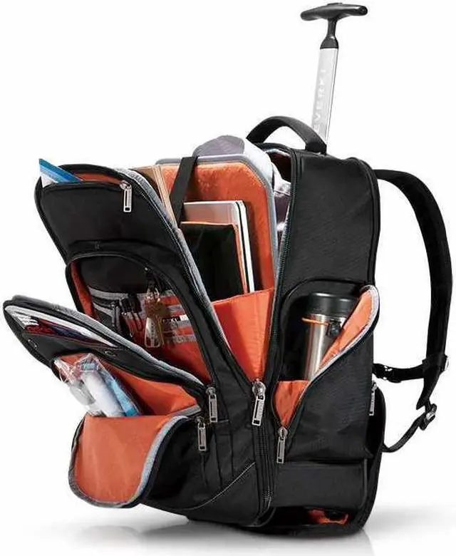 Alt view image 4 of 12 - everki atlas wheeled laptop backpack, 13-inch to 17.3-inch adjustable compartment, business professional (ekp122)