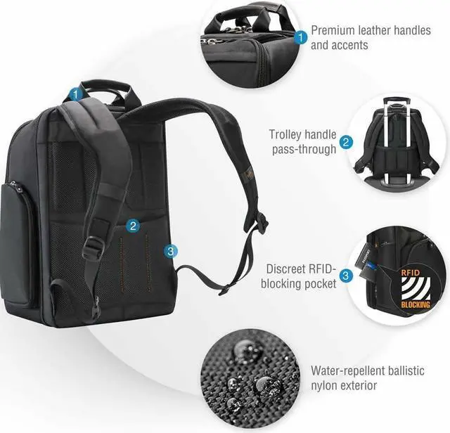 Alt view image 4 of 4 - Everki Onyx Travel Friendly Laptop Backpack up to 17.3 Inch Black Bags and Sleeves