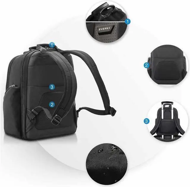 Alt view image 2 of 4 - Everki Versa 2 Premium Laptop Backpack Black Bags and Sleeves