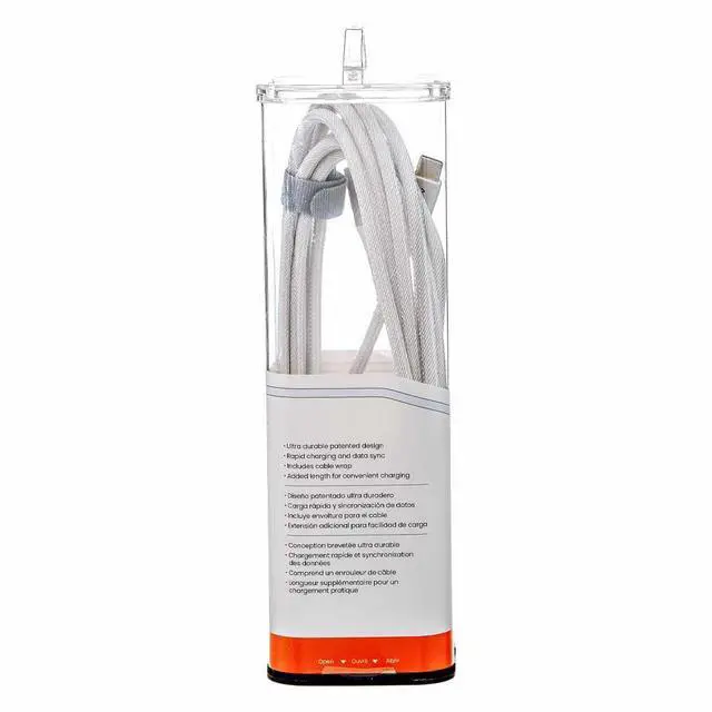 Alt view image 5 of 5 - Ventev (10-Ft) Alloy Braided USB-C to Lightning 8-Pin MFi Cable - White