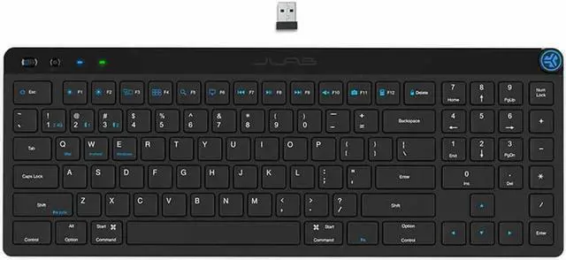 Alt view image 9 of 11 - JLab JBuds Wireless Keyboard | Black | 95 Keys | Connect Via Bluetooth or USB Wireless Dongle | Multi-Device Toggle | Soft Touch Keys | Smart Media Knob | Custom User Profiles | Rechargeable