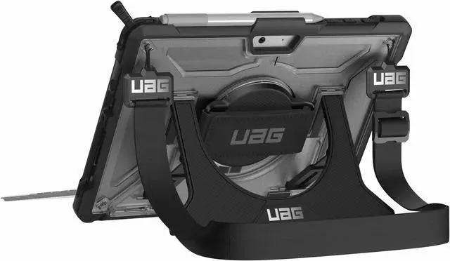 Alt view image 10 of 20 - UAG Designed for Microsoft Surface Go 4 / Surface Go 3 / Surface Go 2 / Surface Go Case 10.5" Plasma w/Hand Strap & Shoulder Strap Feather-Light Rugged Military Drop Tested Cover Ice
