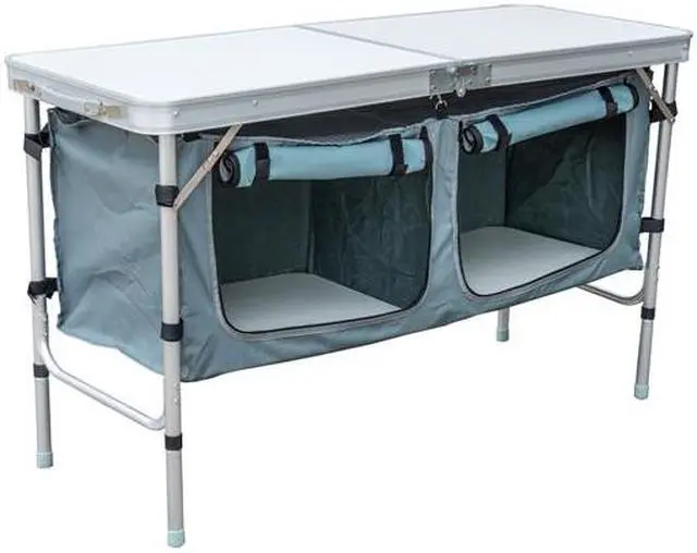Main image of Outdoor Camping Folding Camp Table with Carrying Handle and Storage 47" Aluminum