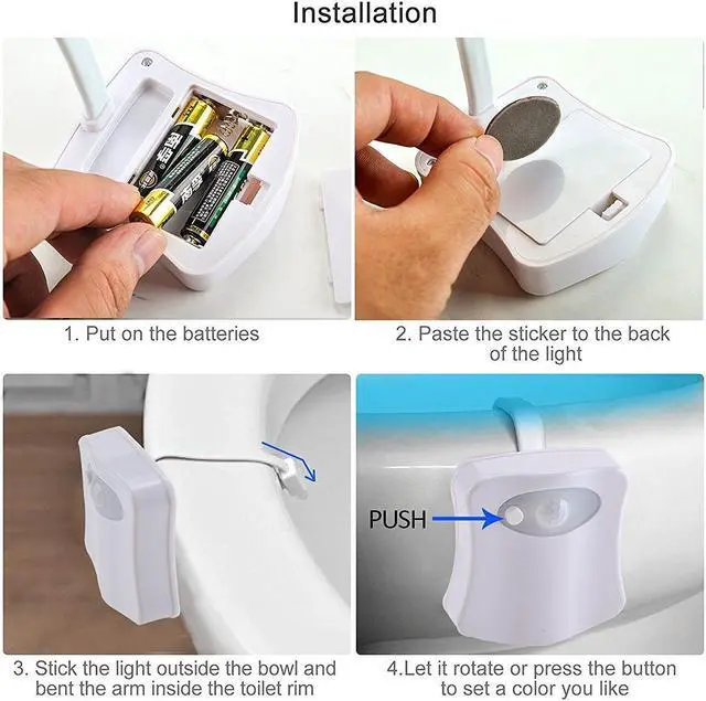Alt view image 4 of 6 - Automatic LED Motion Activated Night Light Sensor for Toilet Seat