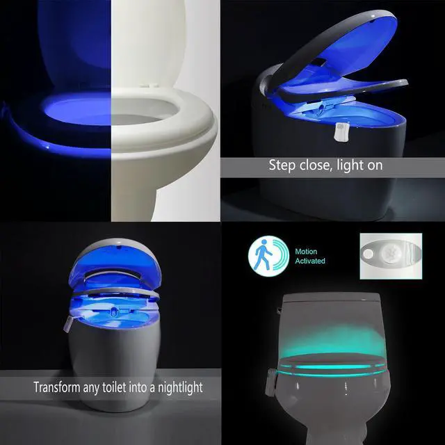 Alt view image 6 of 6 - Automatic LED Motion Activated Night Light Sensor for Toilet Seat