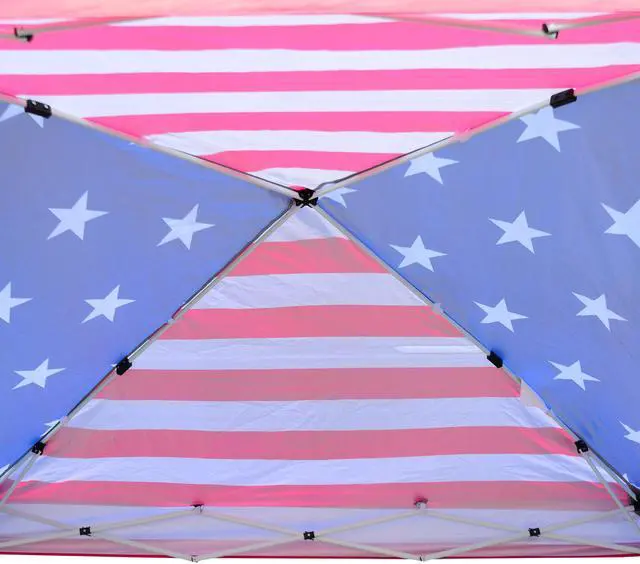 Alt view image 6 of 6 - Outdoor 10' x 10' Slant Leg Pop-Up Canopy Tent – American Flag