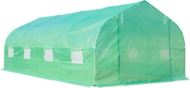 Alt view image 2 of 5 - Outdoor Garden 20' x 10' x 7' Portable Walk-In Garden Greenhouse – Green