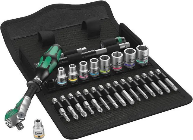 Alt view image 2 of 12 - Wera 05004019001 8100 SA 9 Zyklop Speed Ratchet Set, 1/4" Drive, Imperial