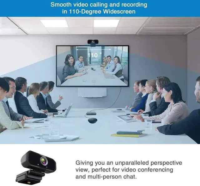 Alt view image 7 of 14 - HD Webcam 1080P with Microphone, PC Laptop Desktop USB Webcams, Pro Streaming Computer Camera for Video Calling, Recording, Conferencing, Gaming, 110-Degree Widescreen Web Camera with Rotatable Clip