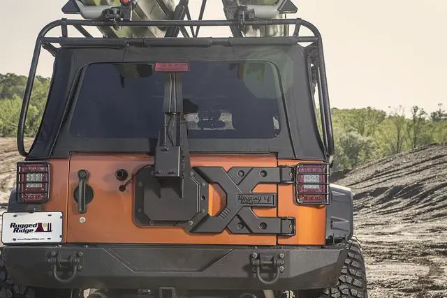 Alt view image 5 of 17 - Rugged Ridge 11546.50 Spartacus HD Tire Carrier Kit Fits 07-16 Wrangler (JK)